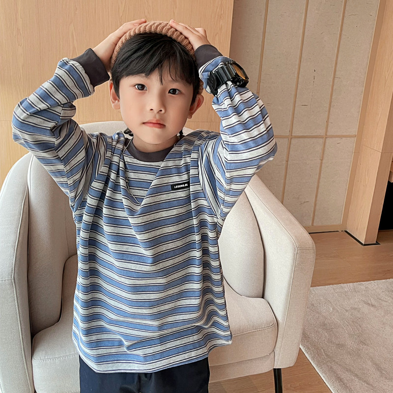 霖霖妈童装男童条纹T恤秋季2025儿童长袖打底衫秋装男宝宝衣服韩,童装/婴儿装/亲子装,T恤,淘宝优惠券,粉丝福利购,淘宝优惠卷