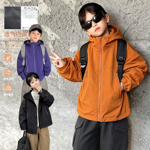霖霖妈童装男童外套春秋儿童秋装中大童冲锋衣宝宝风衣青少年连帽