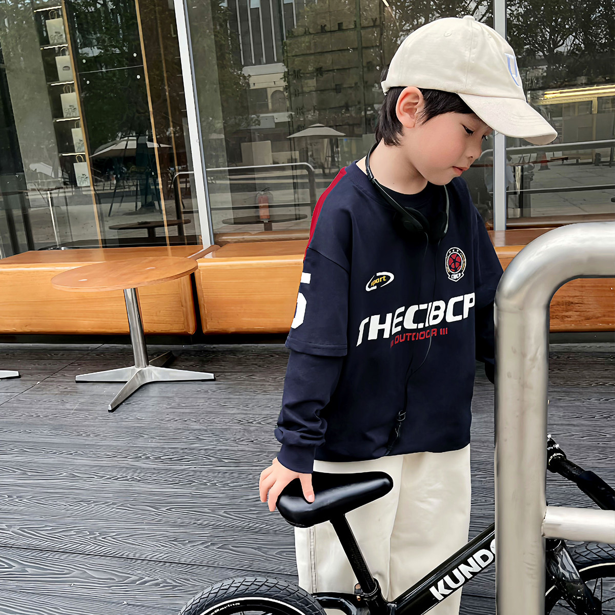 霖霖妈童装儿童长袖T恤秋款男童潮牌打底衫男宝宝秋装2025假两件,童装/婴儿装/亲子装,T恤,淘宝优惠券,粉丝福利购,淘宝优惠卷