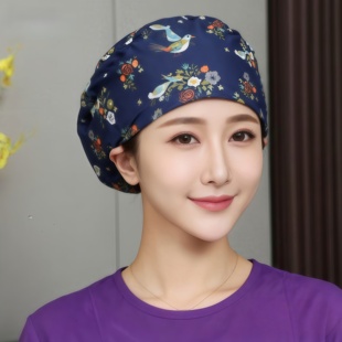 手术帽女纯棉手术室专用帽子护士花帽口腔科医生工作帽男透气