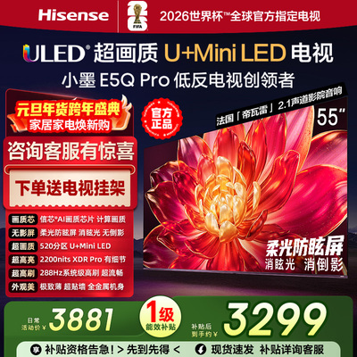 海信小墨E5Q Pro 55英寸520分区超画质U+MiniLED 柔光防眩屏电视