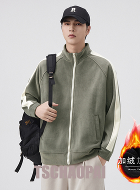 2025冬季厚款490克重磅男开衫卫衣宽松大码加绒加厚保暖外套上衣