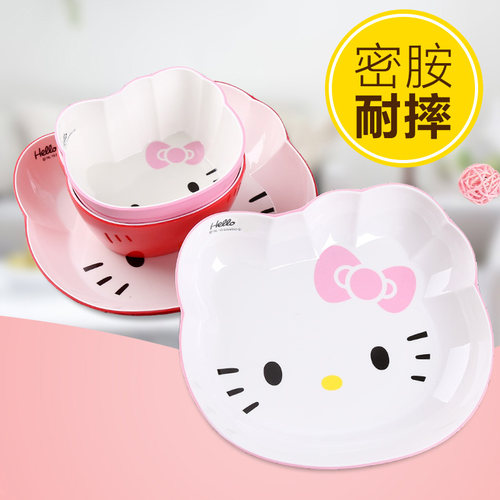 卡通风防摔耐高温密胺盘儿童餐具