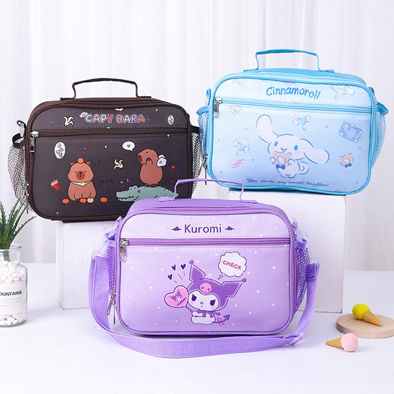学生饭盒袋斜背手提可爱便当袋