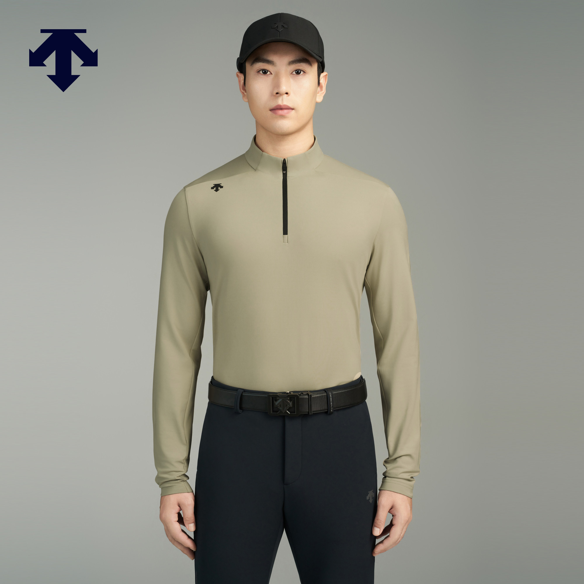 DESCENTEGOLF 迪桑特高尔夫男士立领长袖POLO衫