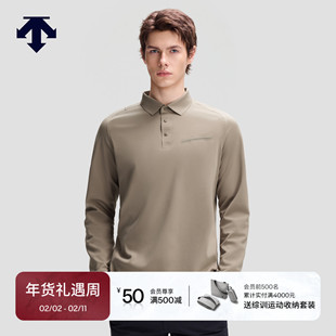 DESCENTE迪桑特DUALIS系列都市通勤男士 亲肤透气POLO衫 长袖