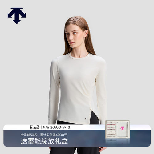 DESCENTE迪桑特WOMEN’S STUDIO女士掐腰修身不规则下摆长袖T恤