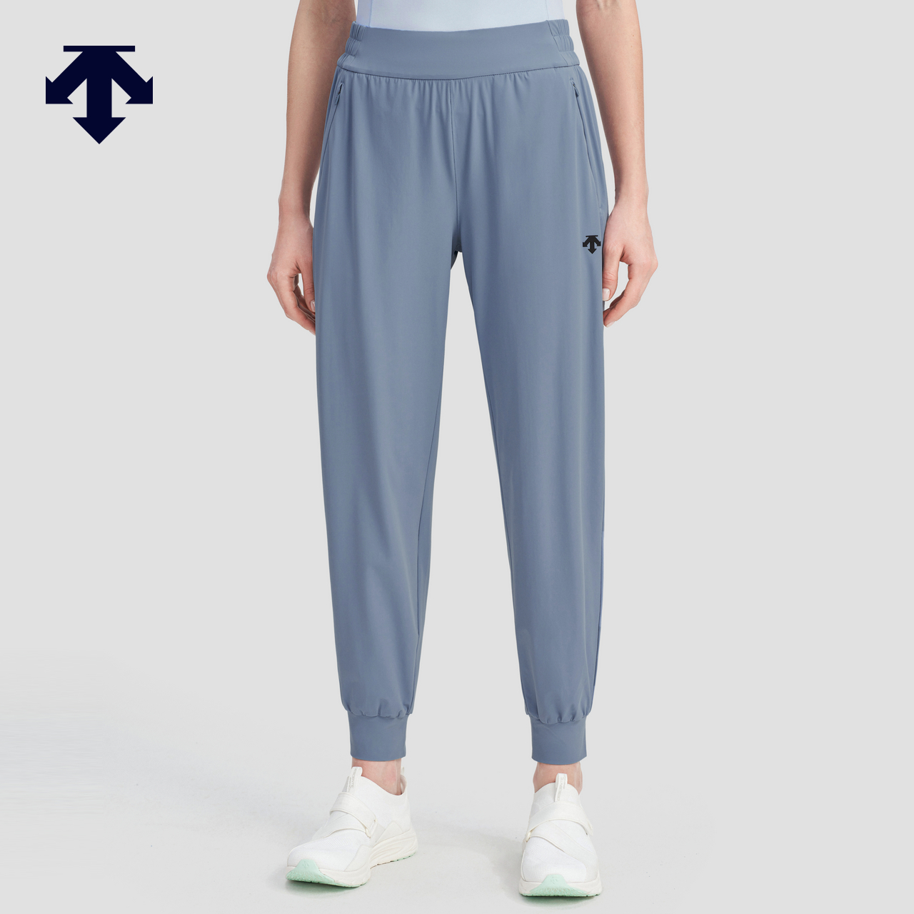 DESCENTE迪桑特训练运动女士凉感透气宽松针织长裤夏季