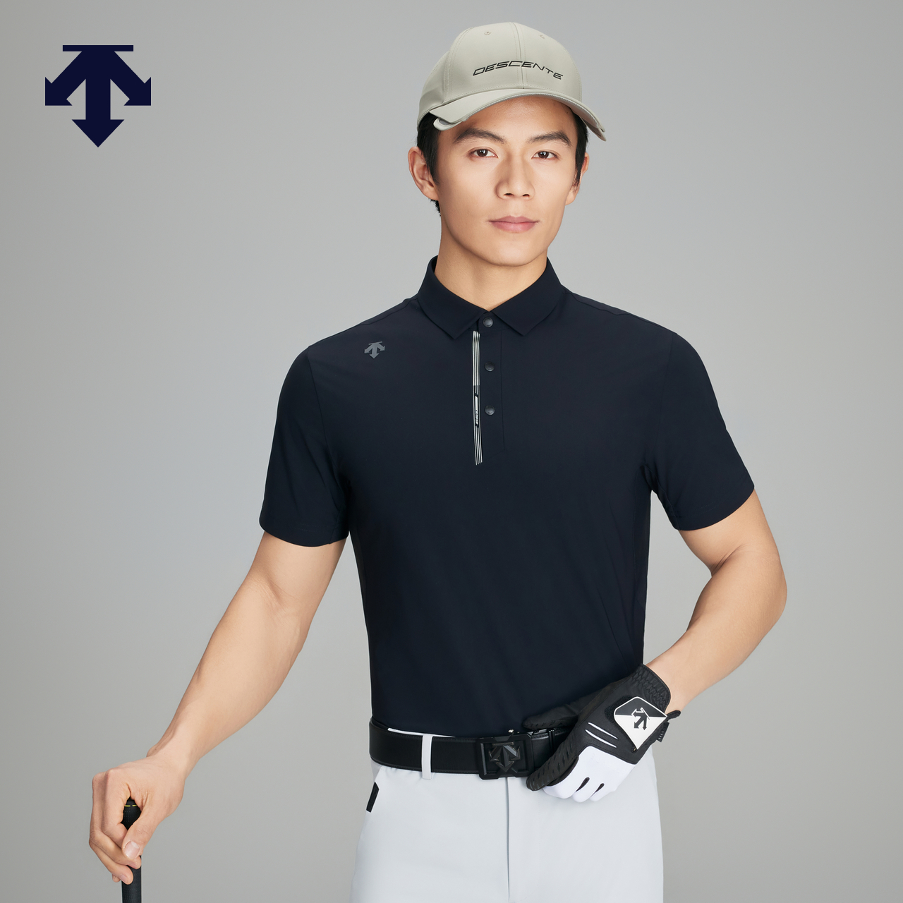 DESCENTEGOLF迪桑特高尔夫男士防晒凉感短袖POLO衫 夏季