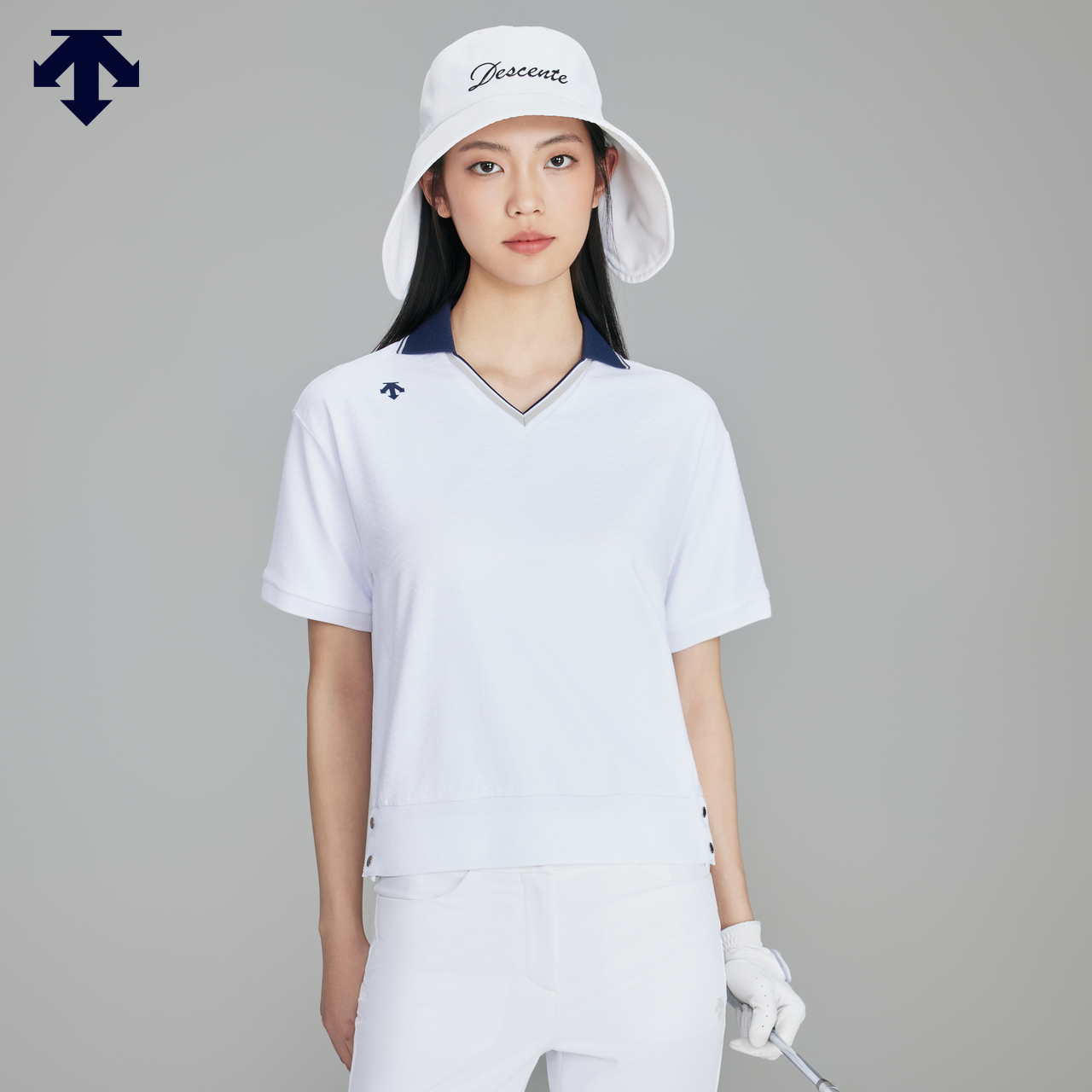 DESCENTEGOLF迪桑特高尔夫女士轻质防晒短袖POLO衫 夏季