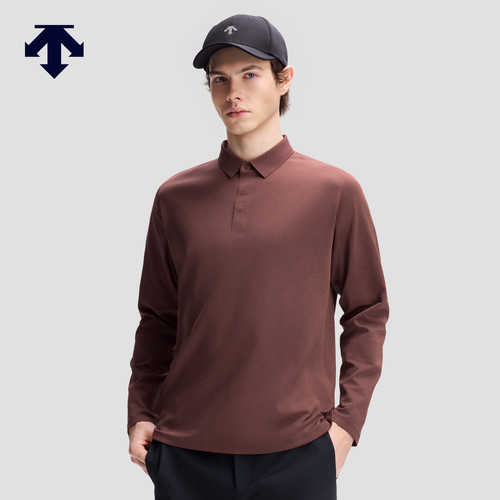 DESCENTE迪桑特DUALIS系列都市通勤男士SOLOTEX弹性长袖POLO衫