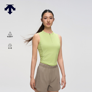 DESCENTE迪桑特WOMEN’S RUNNING女士防晒吸湿速干半拉链针织背心