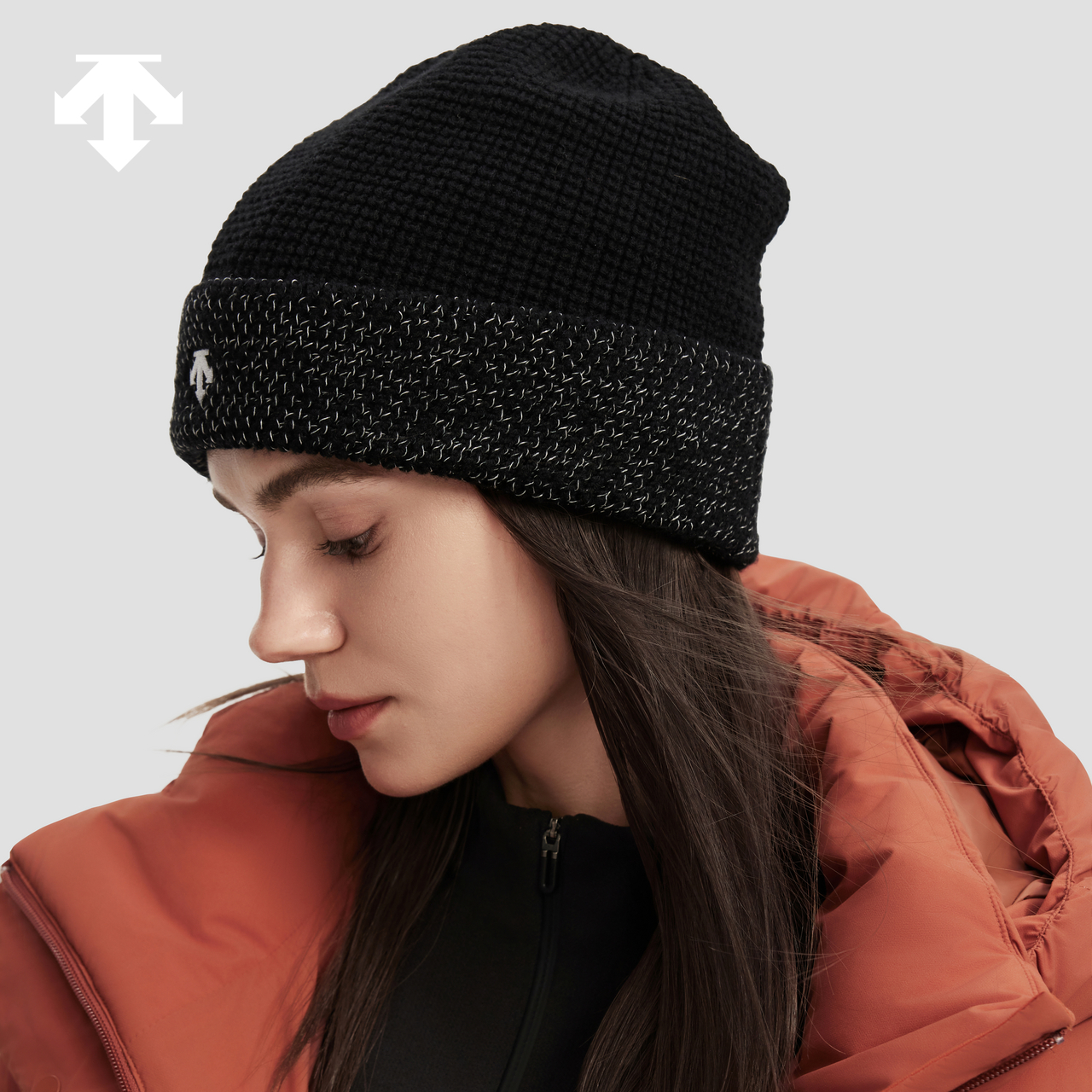 DESCENTE迪桑特RUNNING系列跑步运动健身男女同款针织帽