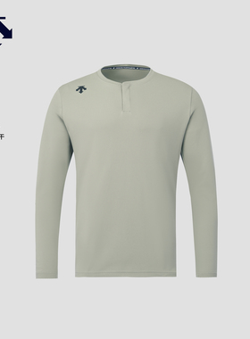 DESCENTE迪桑特TRAINING运动健身男士吸湿速干亨利领长袖针织衫