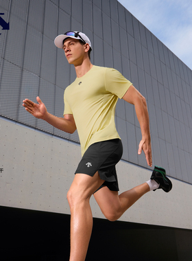 DESCENTE 迪桑特RUNNING系列跑步运动健身男士短袖T恤夏季