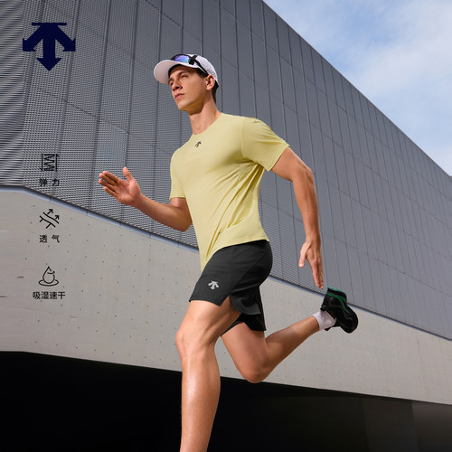DESCENTE 迪桑特RUNNING系列跑步运动健身男士短袖T恤夏季