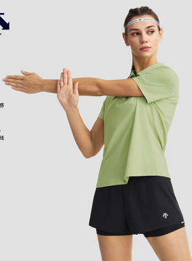 DESCENTE迪桑特WOMEN'S RUNNING系列铁三女士UPF100防晒短袖POLO