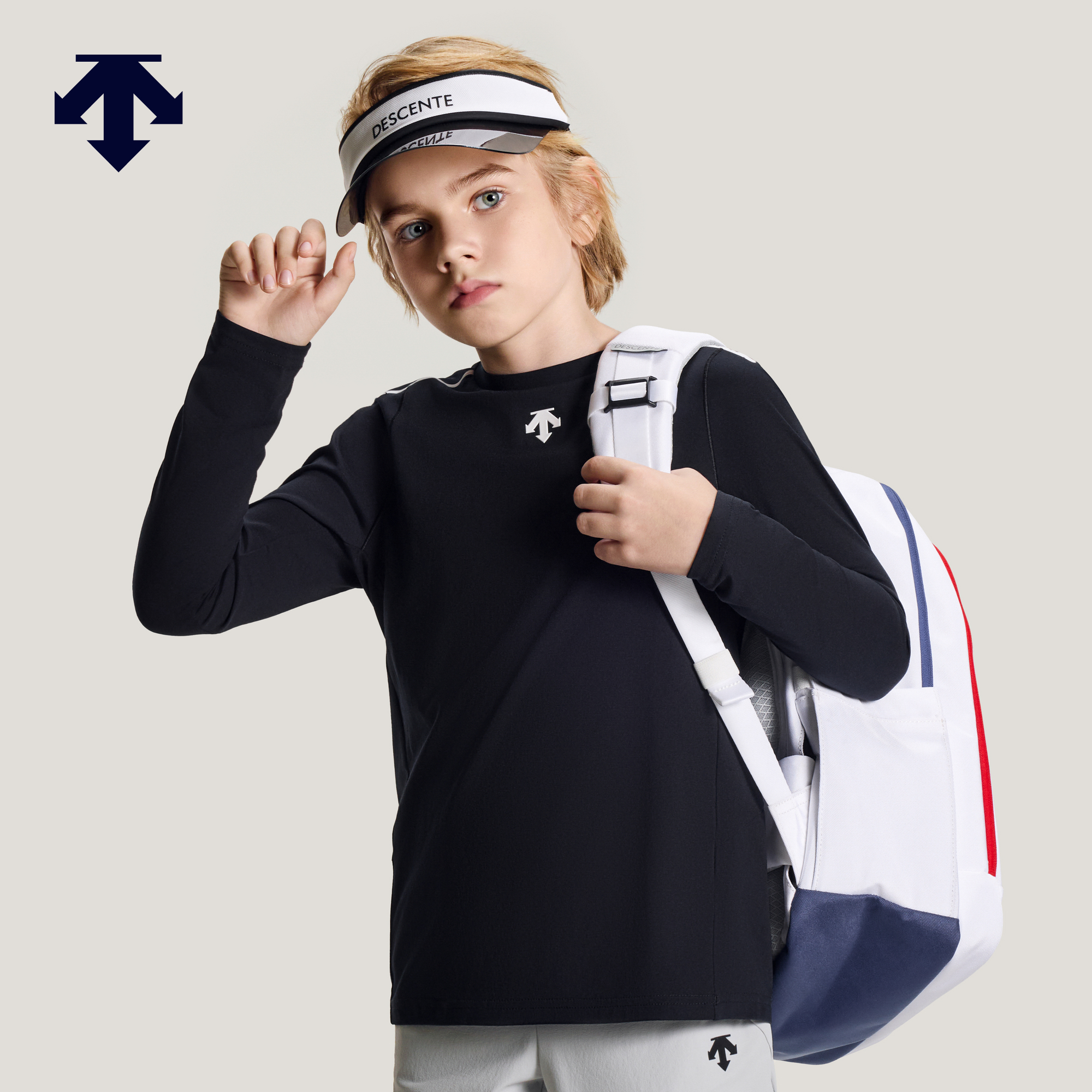 DESCENTE迪桑特儿童 TRAINING 男女童同款长袖针织衫