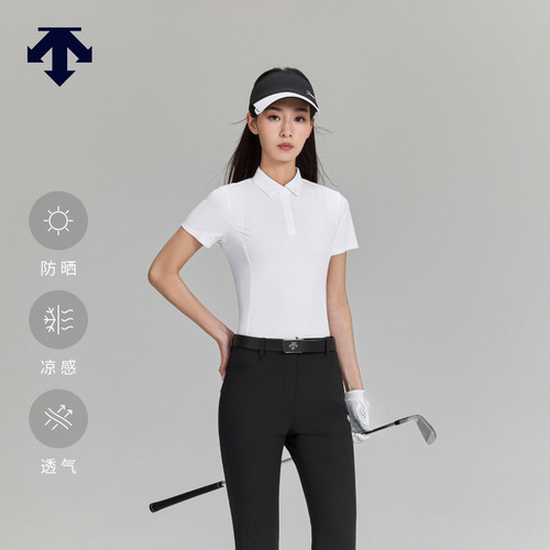 DESCENTEGOLF迪桑特高尔夫女PRO凉感防晒透气短袖POLO衫夏季新品