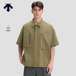 新品 DESCENTE迪桑特BLEU系列都市骑行男士 秋季 衫 防泼水梭织短袖