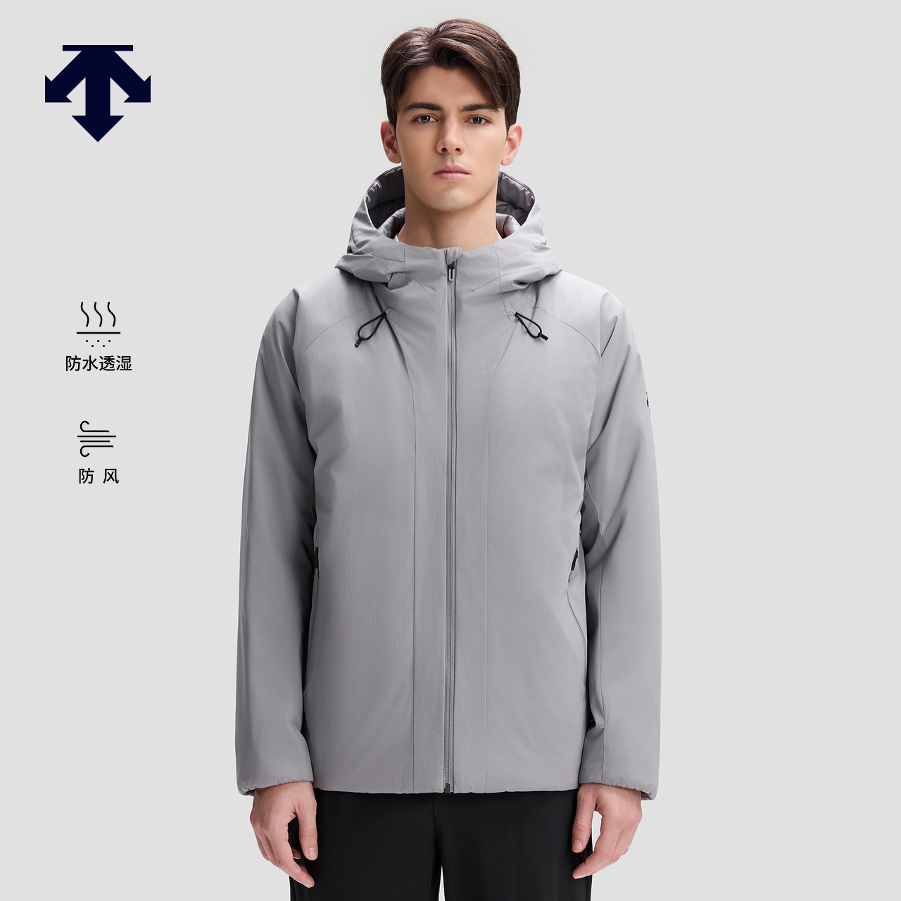 DESCENTE迪桑特SKI STYLE系列防风防水透湿运动休闲男士保暖棉服