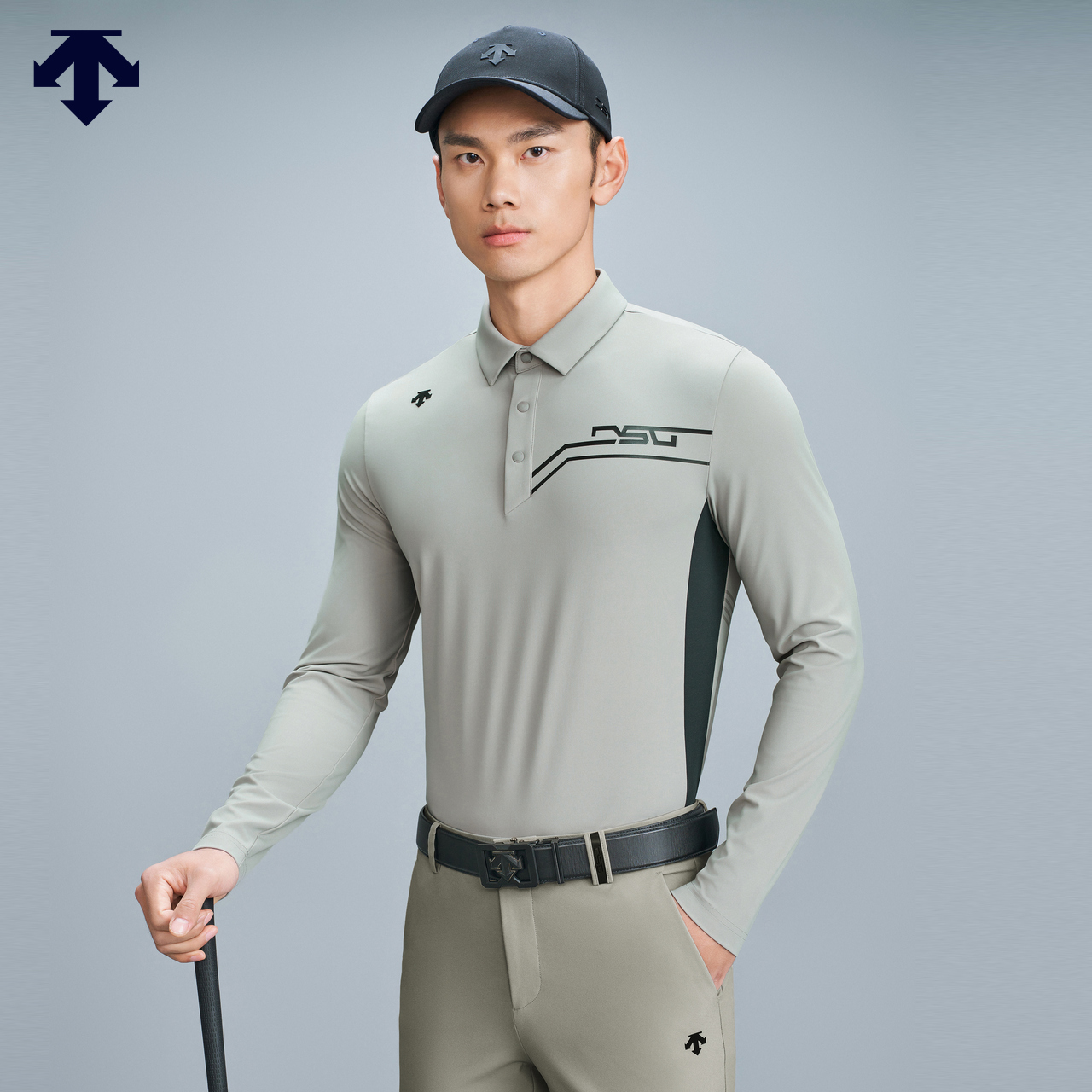 DESCENTEGOLF迪桑特高尔夫男抗紫外线长袖POLO衫
