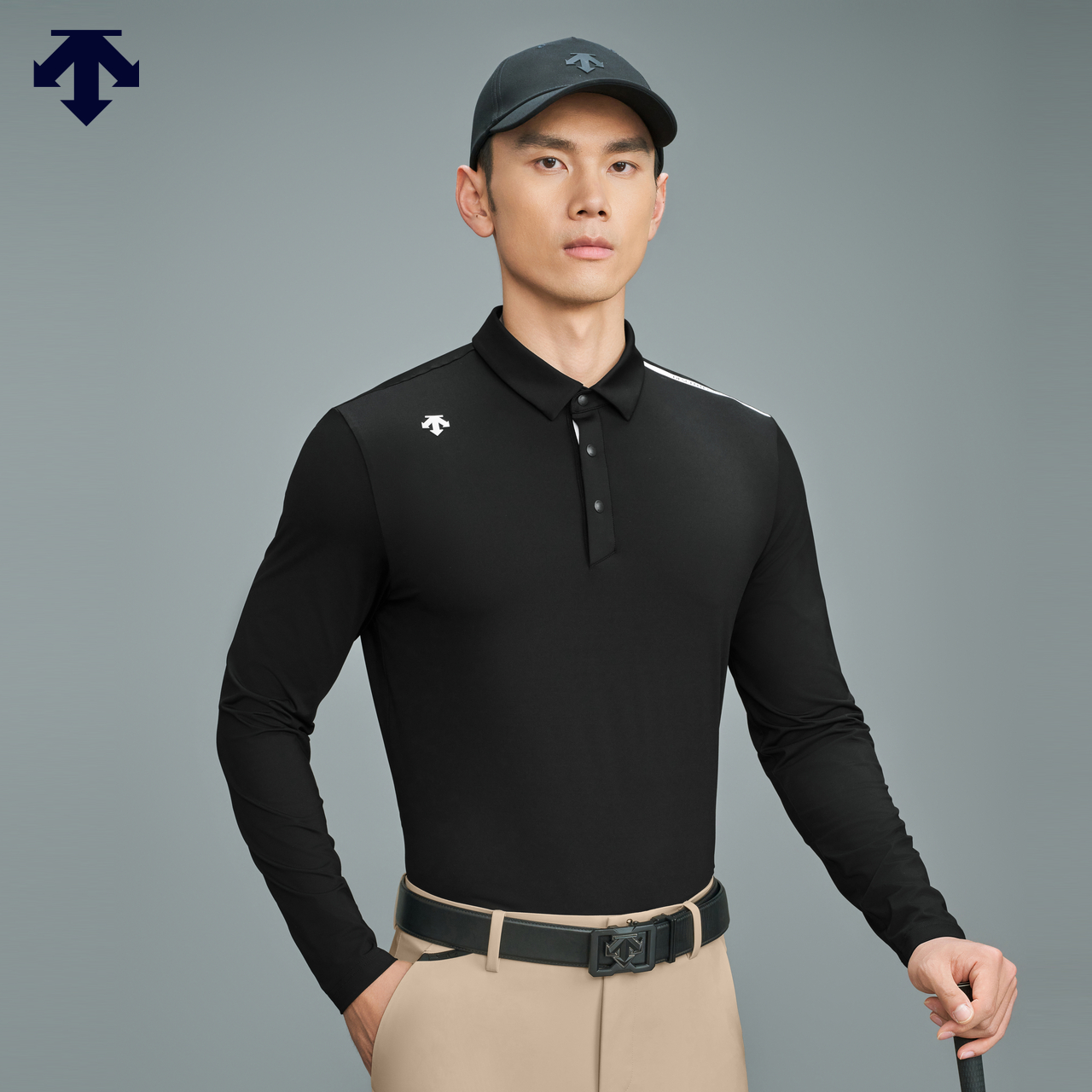 DESCENTEGOLF迪桑特高尔夫FIELD系列男士长袖POLO衫 弹力防晒