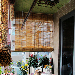 芦苇帘子仿古竹帘遮阳遮光草帘 农家院装饰帘门窗帘隔断壁挂帘