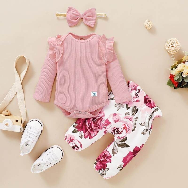 3pcs baby girl clothes set newborn kids clothing childern