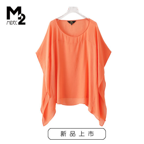 M2折扣店夏季宽松大码显瘦上衣中年妈妈小衫