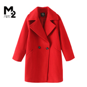 中年妈妈时尚 羊毛大衣 M2折扣店秋冬新款 宽松大码 断码 清仓