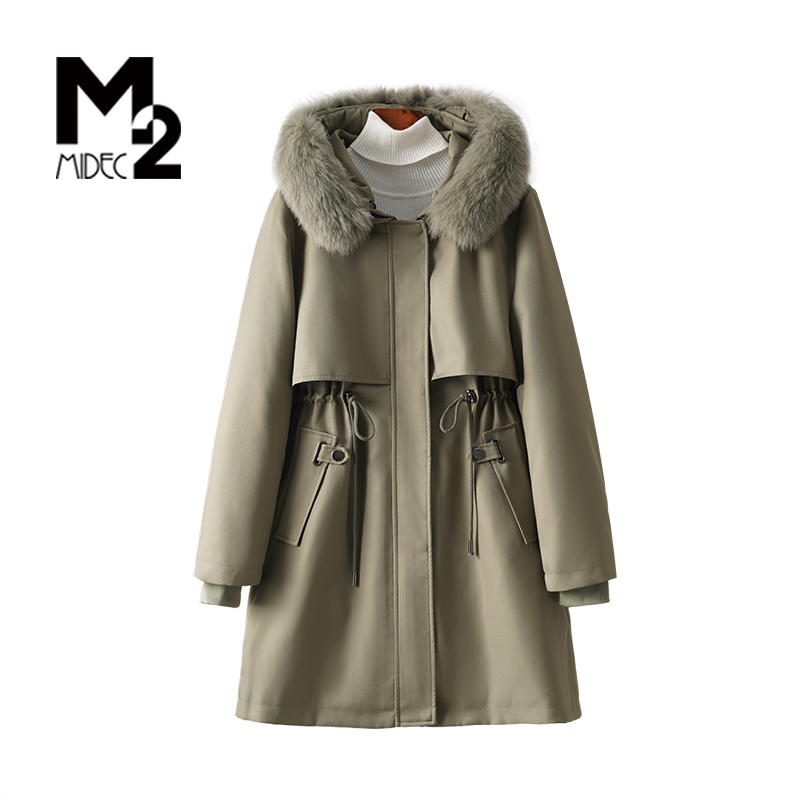 断码清仓M2折扣店狐狸毛派克服