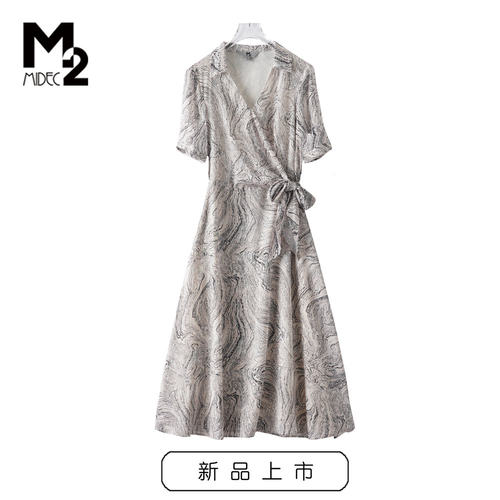 M2新款2024印花连衣裙