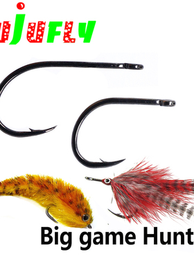 新品双倍加强海钓飞蝇钩 巨物钩短柄饰带钩 Tube fly管虫毛钩配钩