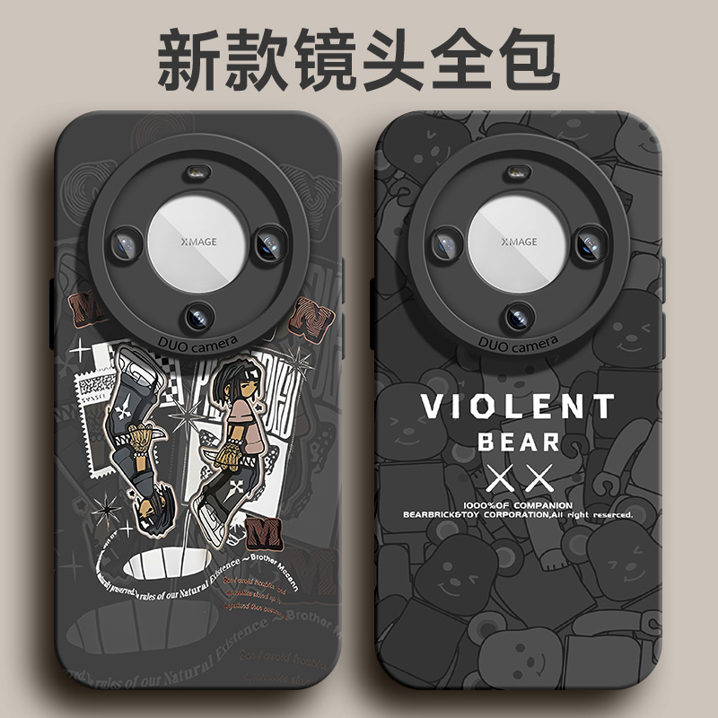 适用于华为mate60手机壳50Pro潮牌卡通40天使眼30液态硅胶软壳20防摔魅特epro男ma外壳2023新款积木熊保护套