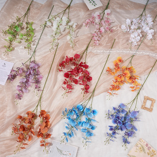 胶片跳舞兰仿真假花绢花人造花婚庆用花地排花高级感花艺摆件