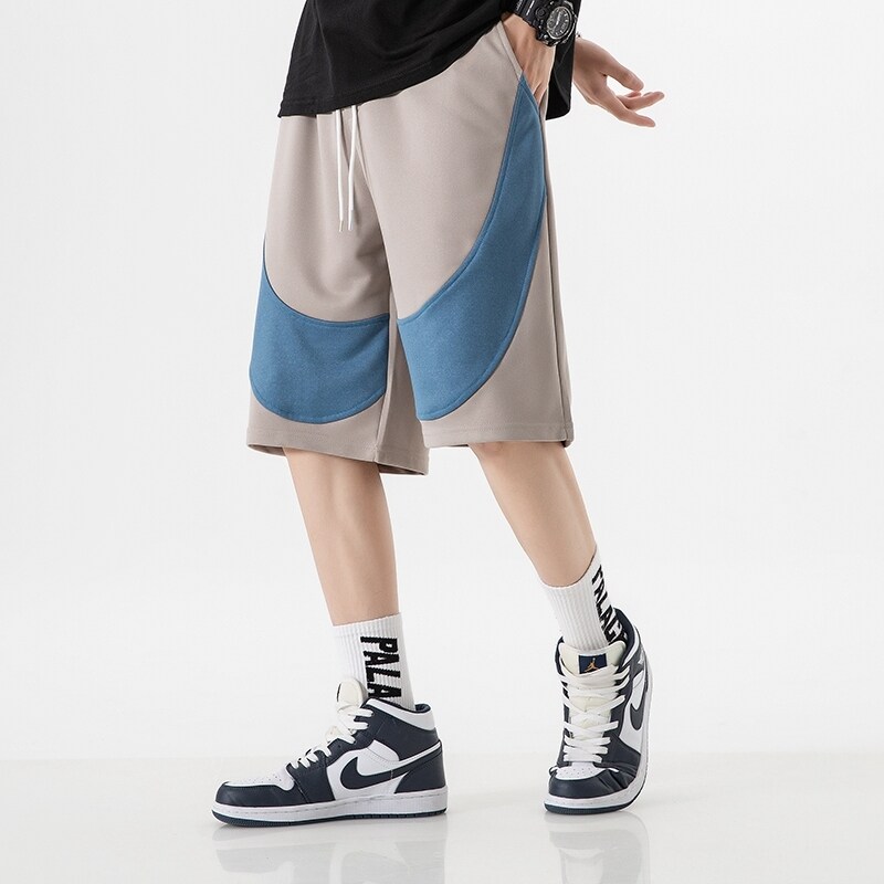 2022短裤夏季冰丝凉感潮流休闲五分裤沙滩中裤子411-1-k1811-p33,男装休闲裤,星座410-2