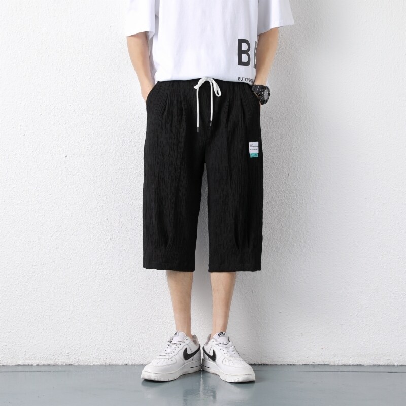 宽松直筒裤衩沙滩裤百搭短裤七分裤411-1-K905-P40,男装休闲裤,星座410-2