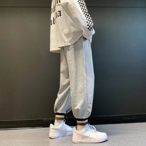 束脚条纹边高级感裤子 休闲卫裤男 411-1-k188-p35图片