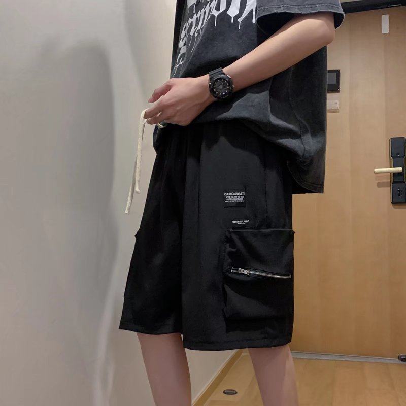 大口袋短裤男夏季男生宽松薄款ins五分裤子411-1-d242-p35,男装休闲裤,星座410-2