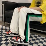 休闲裤男宽松春夏新款高街撞色裤子411-1-k2826-p33，男装休闲裤，星座410-2