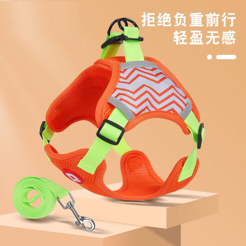 小狗牵引绳网红柴犬背心式胸背带