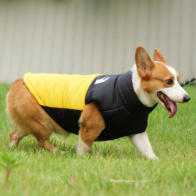 可牵引狗狗衣服秋冬款羽绒棉服中大型犬柯基腊肠犬冬季保暖棉马甲