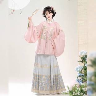 日常唐制宋制原创汉服女秋冬款成人马面裙学生加绒加厚拜年服套装