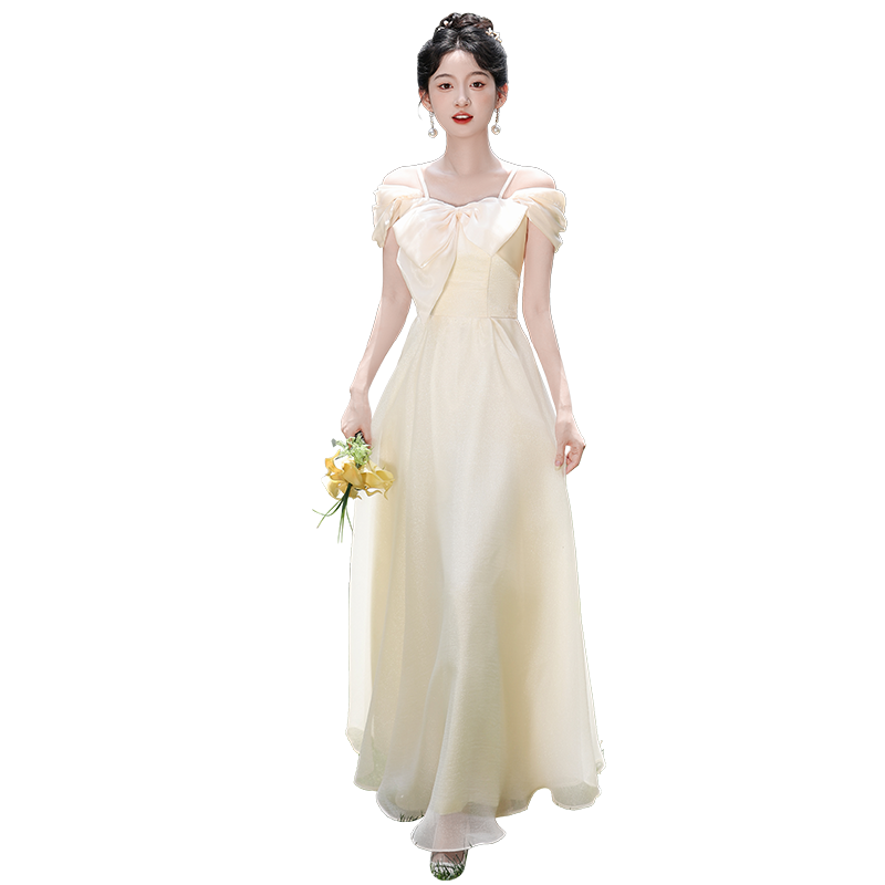 香槟色伴娘服2025新款结婚姐妹团