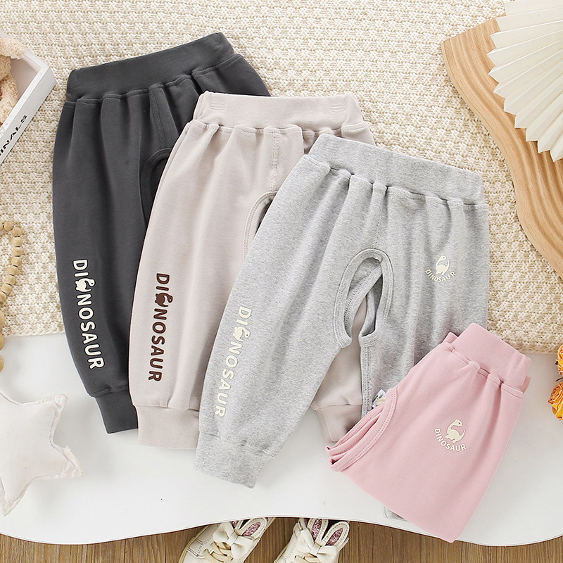 宝宝开裆裤子秋装新男女童洋气休闲裤婴儿束脚长裤春秋款儿童卫裤