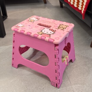 加厚便携折叠椅子儿童塑料脚踏凳卡通小板凳挂浴室耐磨防滑可拆卸