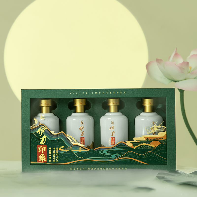[限时限量]52度伊力印象金镶玉250ml*4瓶礼盒绵柔白酒伊力特送礼