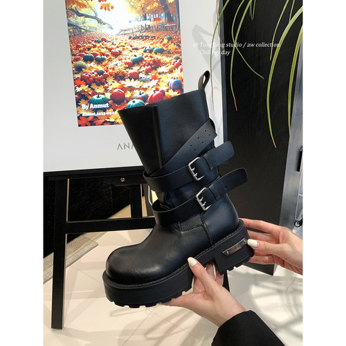 送同款堆堆袜~毒液靴高筒骑士靴