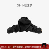 SHINE萱子饰品优雅气质真丝抓夹丝绸缎面鲨鱼夹生日礼物